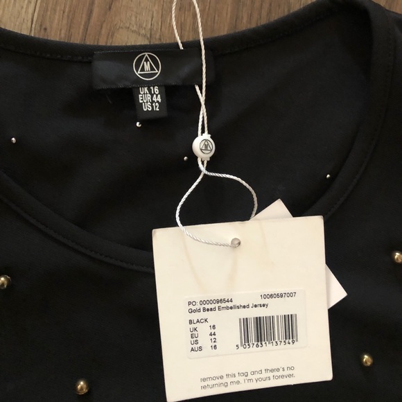 MISSGUIDED Stud Detail Dress. Black - Picture 3 of 6